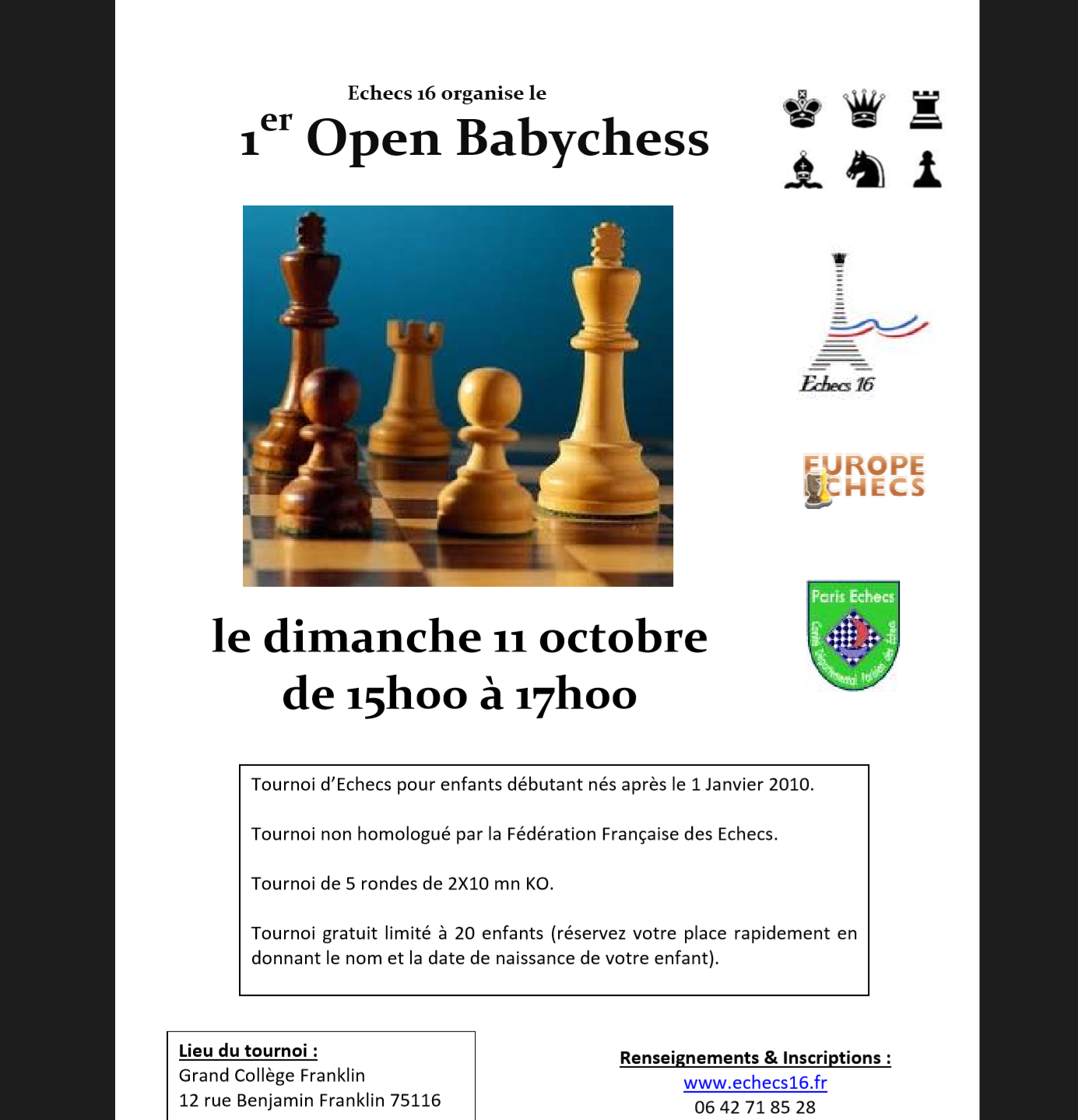 Affiche tournoi babychess